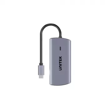 UNITEK USB-C 6-in-1 Multiport Hub | 3x USB-A 5Gbps | PD 100W | HDMI 4K@30Hz | RJ45 Gigabit Ethernet | Space Grey