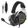 FIFINE H3 AmpliGame RGB Wired Over-Ear Gaming Headset with Detachable Microphone, 50mm Drivers, USB-A, Black