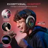FIFINE H3 AmpliGame RGB Wired Over-Ear Gaming Headset with Detachable Microphone, 50mm Drivers, USB-A, Black