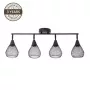 Bistro 4-Light Matte Black E14 Ceiling Spot Light, 40W Max per Head, 220-240V, Dimmable, Adjustable Directional Heads, Industrial Vintage Style