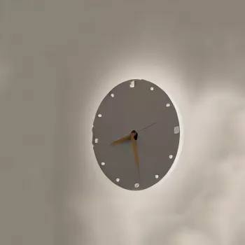 LAMP WALL TIME 24CM LED Wall Light with Analog Clock, 12W, 960lm, 3000K, Black, 240mm