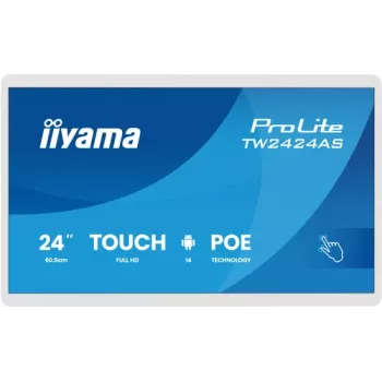 Iiyama ProLite TW2424AS-W3P 24 inch Full HD IPS 10-Point Touchscreen Monitor with Android 9.0, Quad-Core, 2GB RAM, 16GB Storage, Wi-Fi, Bluetooth, HDMI, USB, Black