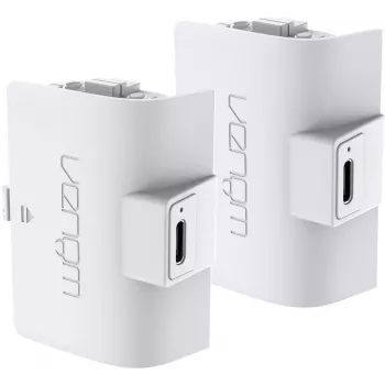 Venom Rechargeable Battery Twin Pack White PS5 – DualSense Controller Battery Pack (2x 800mAh Li-ion, Play & Charge, Overcharge Protection)