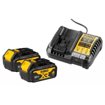 DEWALT DCB1104 18V XR 4A Charger with 2x 4.0Ah Li-Ion Batteries Kit