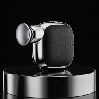 RENPHO Micro Massage Gun Black | Percussion Massager, 5 Speeds, 4 Heads, USB-C, 6h Battery