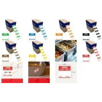 Avery WED Day Labels, 25 x 25 mm, Red Writable Lines, Rounded Corners, Removable, Roll of 1000