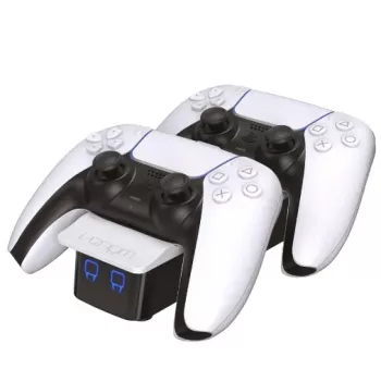 Venom Twin Docking Station Charging Stand with Dual Dock Connectors and USB Port