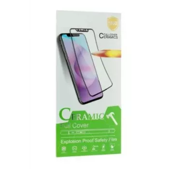 iLike Ceramic Tempered Glass Screen Protector for Apple iPhone 14, 13, 13 Pro - 9H Hardness, 2.5D Rounded Edges, Black Border