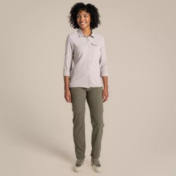 Craghoppers NosiLife Pro LS Shirt III Women's Travel Shirt - Soft Mushroom, XS