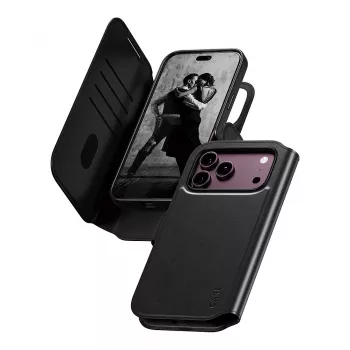 CARE by PanzerGlass Tango Flip Case for Apple iPhone 17 Pro Max - MagSafe Compatible - Vegan Leather - Black