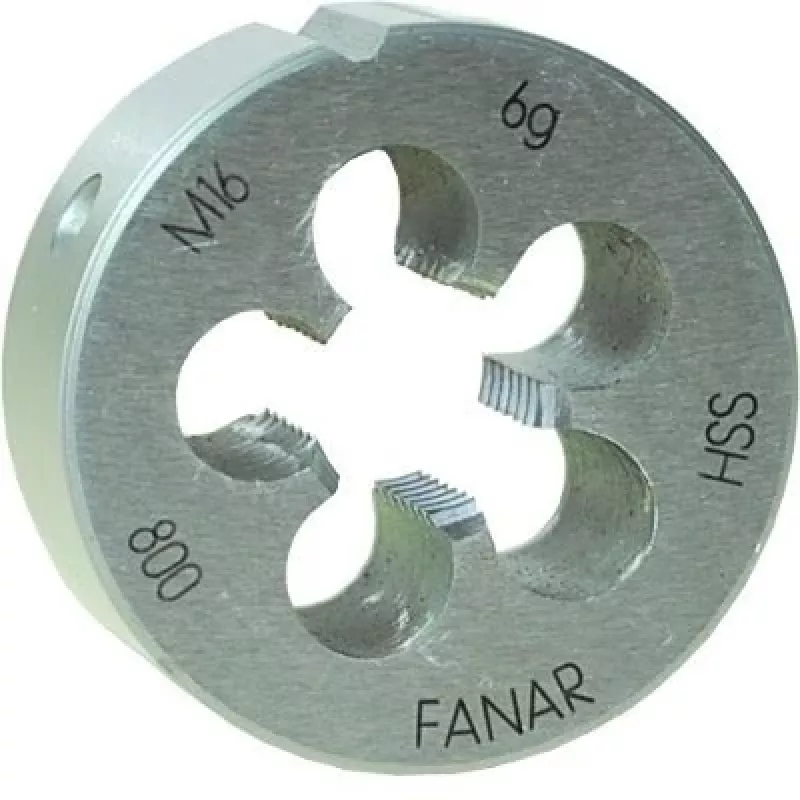 FANAR DIE M20x1 HSS800F Round Threading Die, Metric M20 x 1.0 mm, High-Speed Steel, Right-Hand, 6g