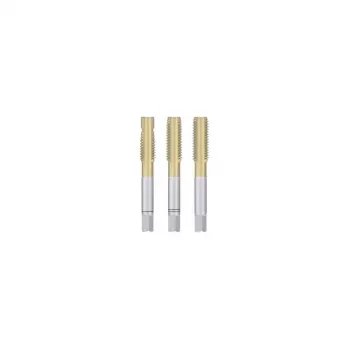 M5 Hand Tap Set, 3 Pieces, HSSE TiN Coated, DIN 352, 6HX, for Stainless Steel