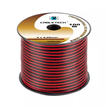 CABLETECH KAB0382 Speaker Cable 2x0.5mm² OFC 20m Black-Red