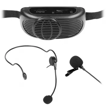 REBEL Portable Karaoke Microphone System with Bluetooth 5.0, 5W Speaker, Voice Changer & LED Light Effects | LEC-MIK0041