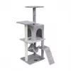 REBEL ANIMALS Grey Cat Scratching Post 50x40x125 cm with Condo and Platforms