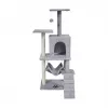 REBEL ANIMALS Grey Cat Scratching Post 50x40x125 cm with Condo and Platforms
