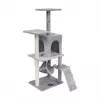 REBEL ANIMALS Grey Cat Scratching Post 50x40x125 cm with Condo and Platforms