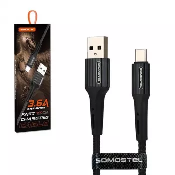 Somostel USB-A to USB-C Quick Charge 3.0 Cable 1m Black