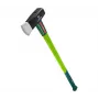 Verto 05G203 600 mm Fiberglass Handle Splitting Axe with Blade Cover, 1.25 kg Hardened Steel Head, Ergonomic Anti-Slip Grip, Green/Black