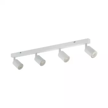 NO NAME 6874 4-Light GU10 Ceiling Spotlight Bar, White, Dimmable, 4x10W Max