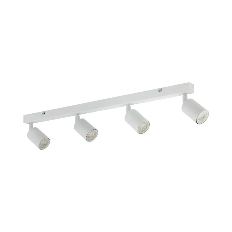 NO NAME 6874 4-Light GU10 Ceiling Spotlight Bar, White, Dimmable, 4x10W Max