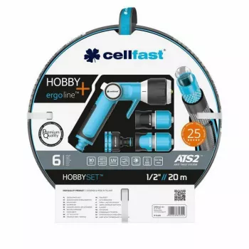 Cellfast HOBBY ATS2 Sprinkler Set 20m 1/2 inch 8-Pattern Rotary Sprinkler Quick-Connect
