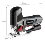 Graphite 58G078 800W Variable Speed Pendulum Jigsaw with Laser Guide and LED Light, 80mm Wood Cutting Depth, T-Shank Quick-Change, Bevel Cutting 45°, Aluminum Base, 3m Cable