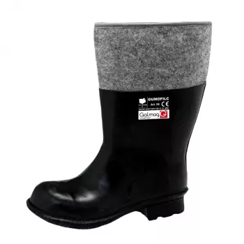 Unisex Felt-Lined Rubber Wellington Boots, Waterproof, Non-Slip, Size 42 (UK 8), Black