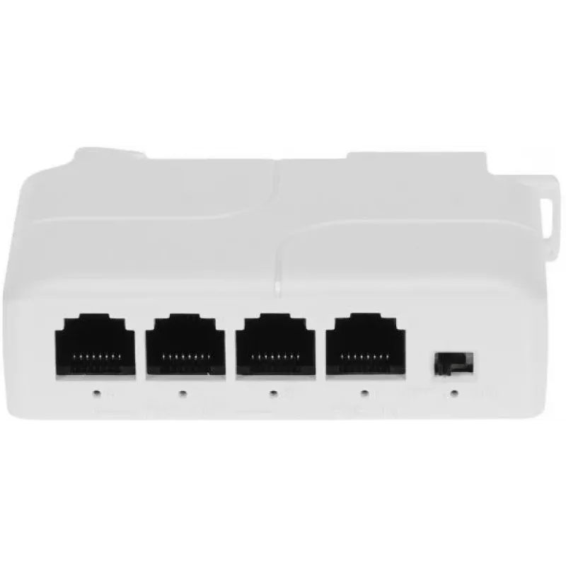 DELTA SPT-POE/3-POE-DIN-E 4-Port DIN Rail PoE Switch/Extender, 3x PoE Out 30W, 10/100 Mbps, Unmanaged, -40 to 75°C