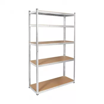 REBEL RB-1253 Metal Storage Rack 205x120x45 cm Silver, 5 Shelves, 875 kg Total Load