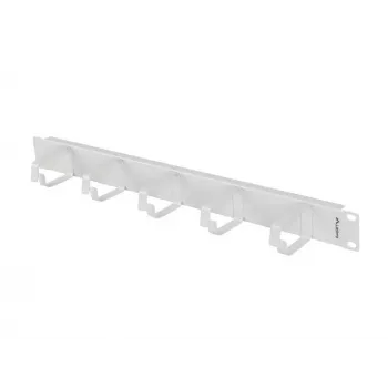 LANBERG 19 inch 1U Cable Organizer with 5 Metal Type B Holders, Grey
