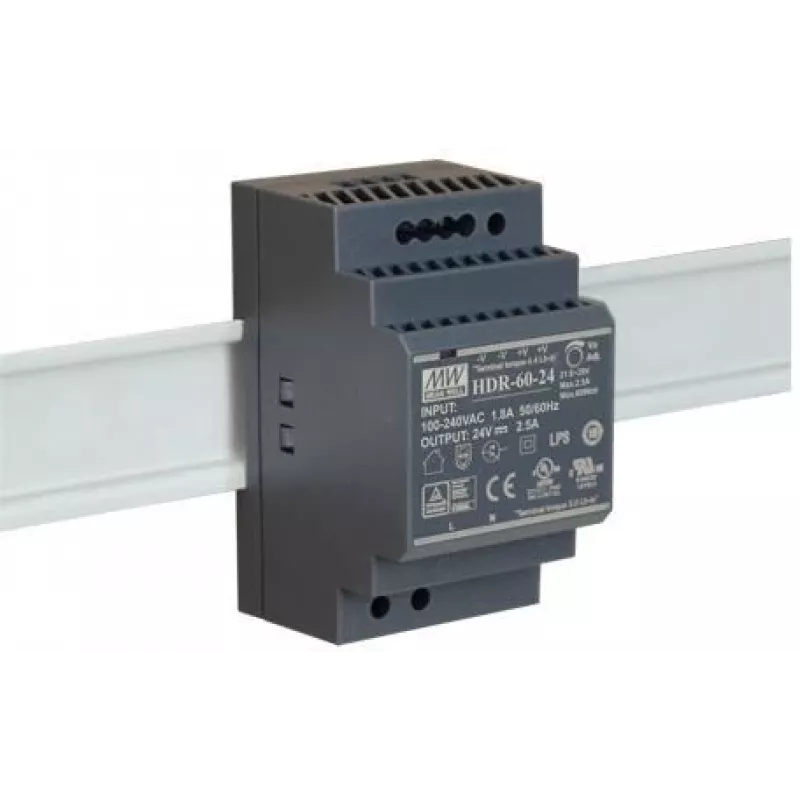 PULSAR DIN Rail Power Supply Mean Well HDR-60-24 24V/60W/2.5A