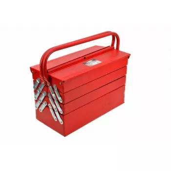 AWTOOLS AW30988 Tool Storage Case with 18 Compartments, Transparent Lid, Stackable Organizer for Small Parts and Tools, Black/Red