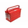 AWTOOLS AW30988 Tool Storage Case with 18 Compartments, Transparent Lid, Stackable Organizer for Small Parts and Tools, Black/Red
