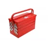 AWTOOLS AW30988 Tool Storage Case with 18 Compartments, Transparent Lid, Stackable Organizer for Small Parts and Tools, Black/Red