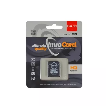 IMRO microSDHC 64GB Class 10 U1 V10 Memory Card with SD Adapter