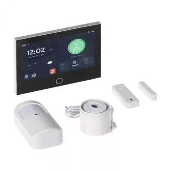NO NAME ATLO-AZ-WG74-TUYA Wi-Fi & GSM Smart Alarm System with 4.3-inch TFT Screen, Tuya App, 99 Wireless Zones, 110dB Siren, RFID & Voice Prompts