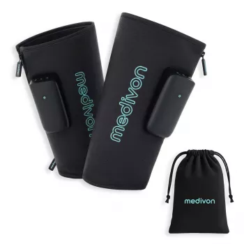 MEDIVON FlowGo Duo Air Compression Leg Massager with Heat, 6 Modes, 3 Intensities, Rechargeable