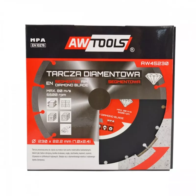 AWTOOLS AW45351 Diamond Grinding Cup Wheel 125 mm Turbo Segment for Concrete, Masonry, Stone - Dry Grinding, 22.23 mm Bore