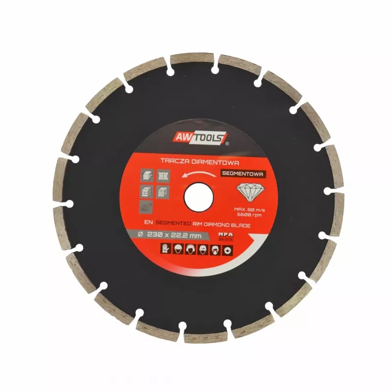 AWTOOLS AW45351 Diamond Grinding Cup Wheel 125 mm Turbo Segment for Concrete, Masonry, Stone - Dry Grinding, 22.23 mm Bore