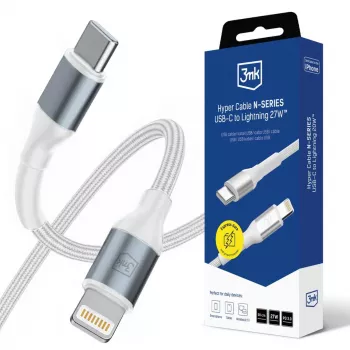 3mk Hyper Cable N-SERIES USB-C to Lightning 0.5m PD 3.0 9V/3A 27W White