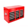 AWTOOLS Metal Tool Chest with 9 Drawers, 60x26x39 cm, Red