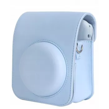 LOVEINSTANT Blue PU Leather Camera Case with Strap for Fujifilm Instax Mini 12