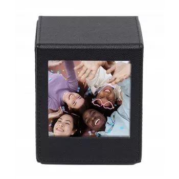 LOVEINSTANT Photo Storage Box for Fujifilm Instax Square - Black with Viewing Window, Holds 100 Photos