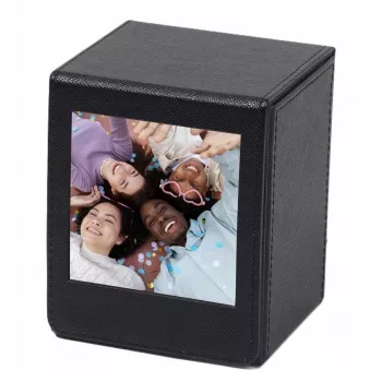 LOVEINSTANT Photo Storage Box for Fujifilm Instax Square - Black with Viewing Window, Holds 100 Photos