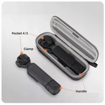 SUNNYLIFE Hard Case with Carabiner for DJI Osmo Pocket 4 / 3 - Grey