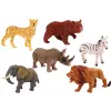 LEAN TOYS Set of 6 Wild Animal Figurines, Elephant, Lion, Rhinoceros, Tiger, Zebra, Giraffe