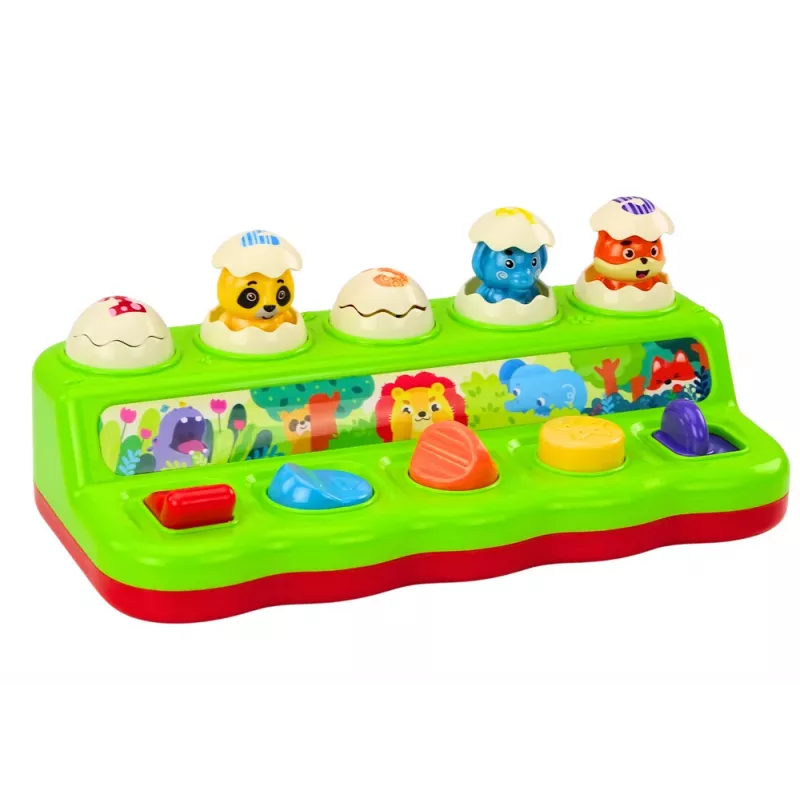 LEAN TOYS Pop Up Animals Educational Activity Panel with Sounds for Toddlers 12+ Months