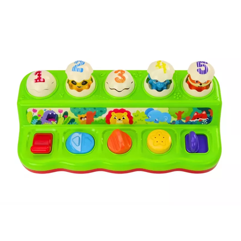 LEAN TOYS Pop Up Animals Educational Activity Panel with Sounds for Toddlers 12+ Months