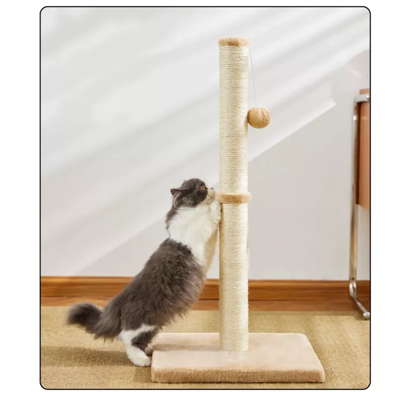 LEAN Cat Scratcher Scratching Post Tower Light Brown 80 cm x 40 cm